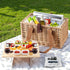 Alfresco 4 Person Picnic Basket Set with Table Blanket Cooler Wooden Insulated