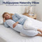 Giselle Bedding Cooling Pregnancy Pillow Adjustable Maternity Pillow for Sleeping, Body Pillows for Adults Support Back, Belly, and Hips, Blue 37x87 cm