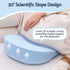 Memory Foam Pregnancy Pillow Adjustable with Concave Curve Design, Support for Back, Belly, and Hips, Blue