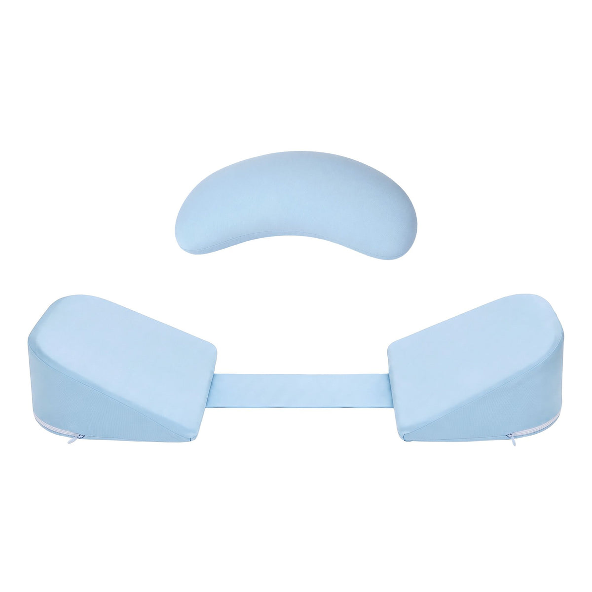 Memory Foam Pregnancy Pillow Adjustable with Concave Curve Design, Support for Back, Belly, and Hips, Blue