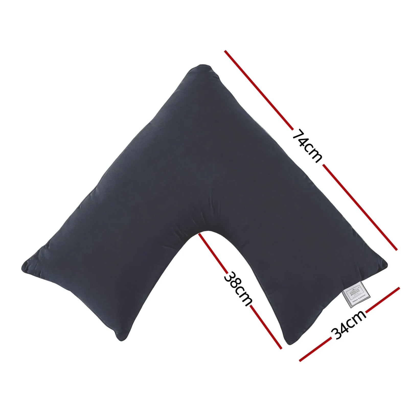 V‑Shape Pillow – Boomerang Nursing & Body Support Cushion, Grey