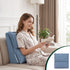 Giselle Reading Pillow for Bed, 25D Foam Wedge Backrest with Pockets, Corduroy