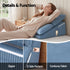 Giselle Reading Pillow for Bed, 25D Foam Wedge Backrest with Pockets, Corduroy