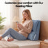 Giselle Reading Pillow for Bed, 25D Foam Wedge Backrest with Pockets, Corduroy