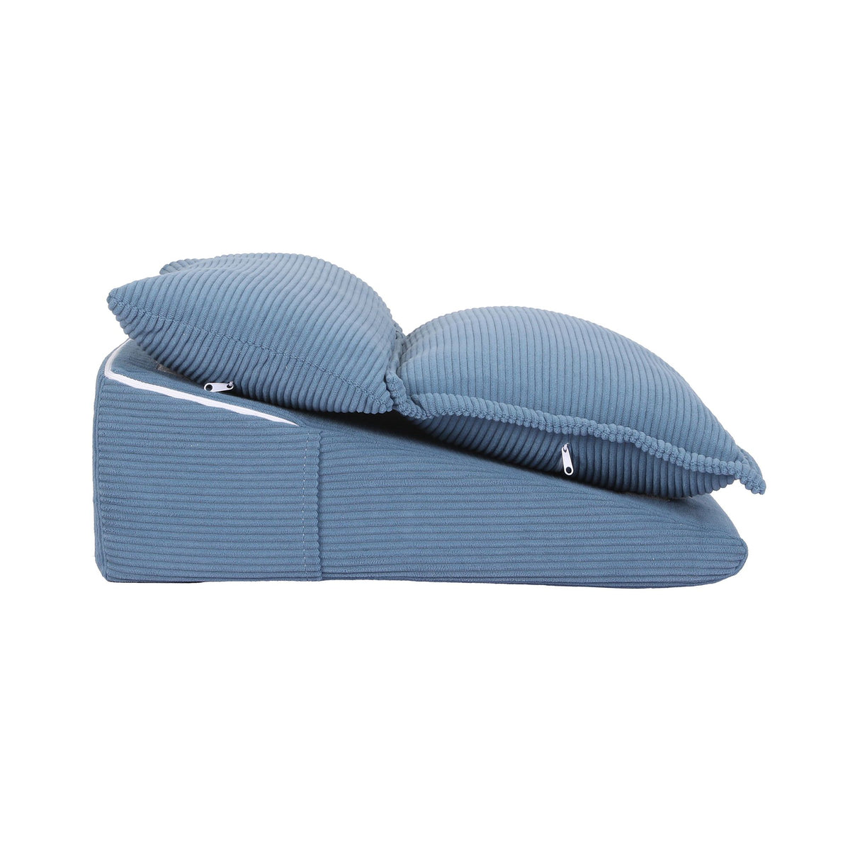 Giselle Reading Pillow for Bed, 25D Foam Wedge Backrest with Pockets, Corduroy