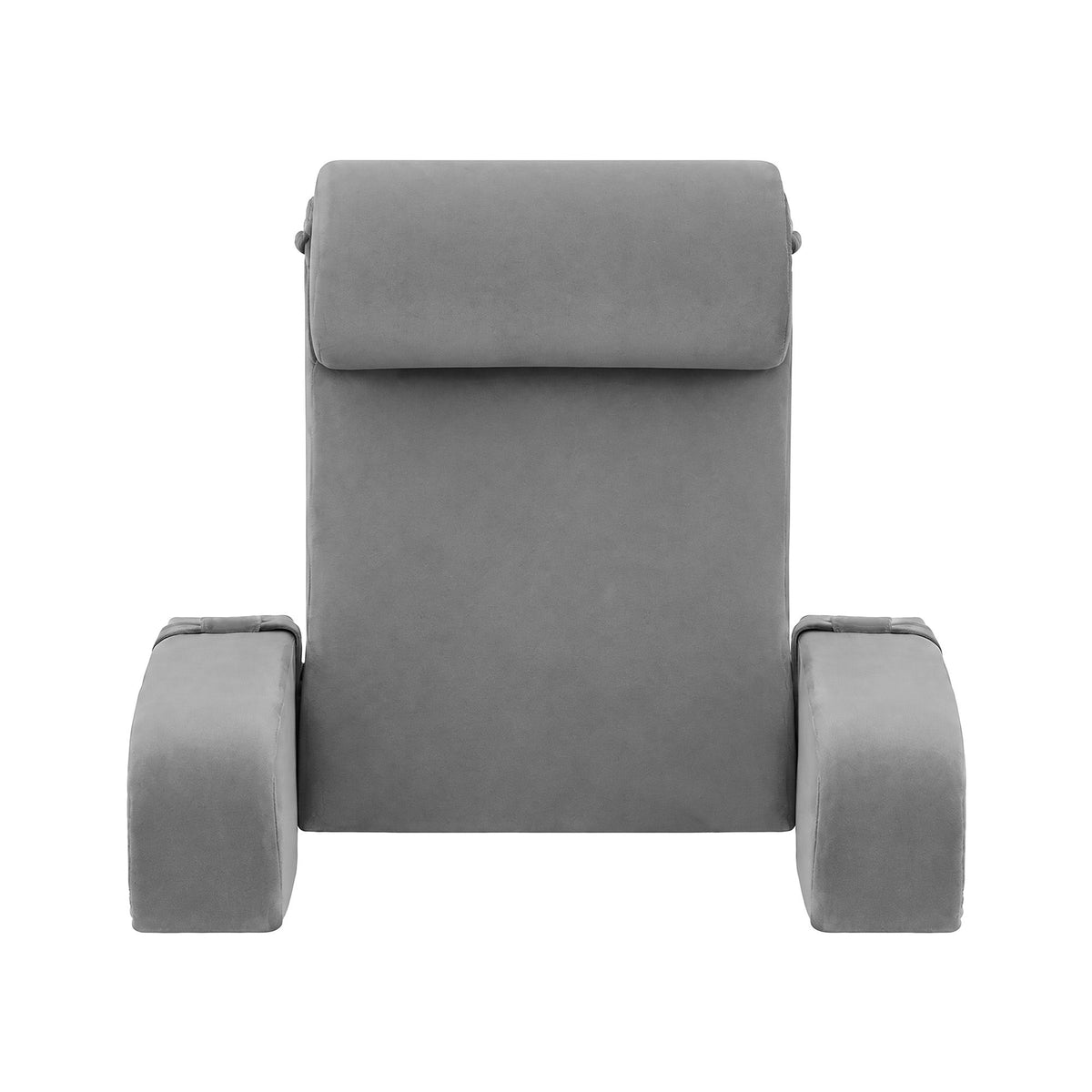 Giselle Memory Foam Reading Pillow with Arms, Neck Roll & Pockets, Velvet Cover