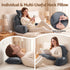 Giselle Bedding Reading Pillow with Detachable Neck Roll & Armrests Sit Up Pillow for Bed Back Support Pillow for Watching TV & Gaming Gray