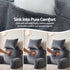 Giselle Bedding Reading Pillow with Detachable Neck Roll & Armrests Sit Up Pillow for Bed Back Support Pillow for Watching TV & Gaming Gray