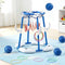 Kids Basketball Hoop with 4 balls Ring Toss Sports Pool Toys Blue