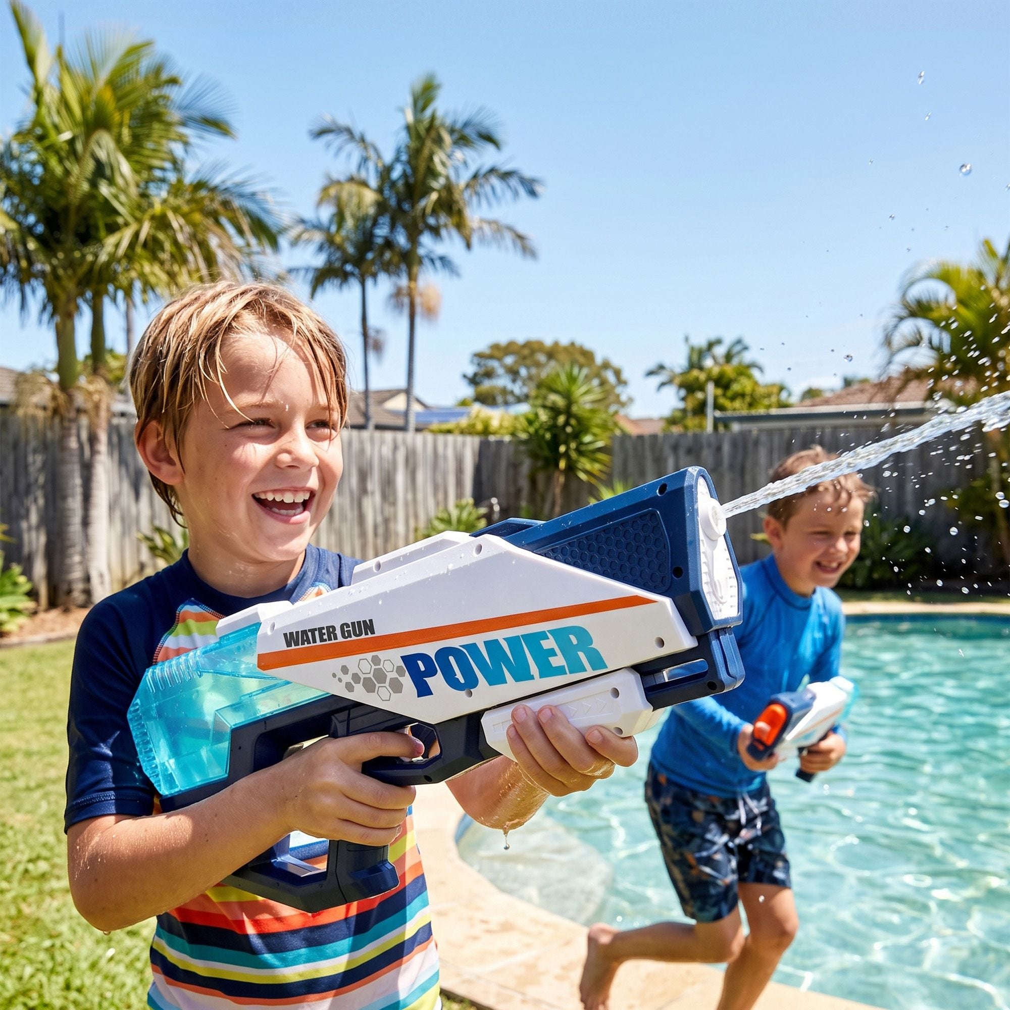 Kids Water Gun 600cc Water Blaster Toy for Pool Beach Play Blue