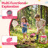 Keezi Kids Bug Catcher 12pc, Outdoor Explorer Insect Viewer, Net & Shovel Pink