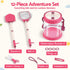 Keezi Kids Bug Catcher 12pc, Outdoor Explorer Insect Viewer, Net & Shovel Pink
