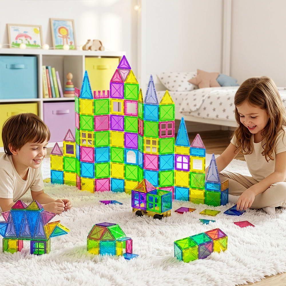 100pcs Kids Magnetic Tiles Blocks Building Educational Toys Children Gift