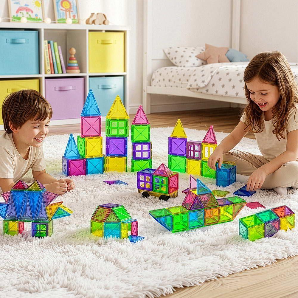 120pcs Kids Magnetic Tiles Blocks Building Educational Toys Children Gift