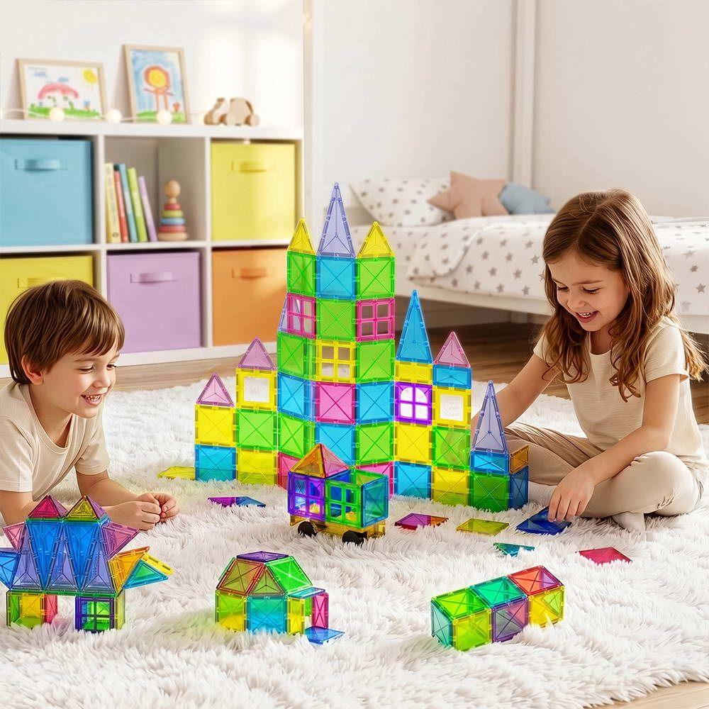 60pcs Kids Magnetic Tiles Blocks Building Educational Toys Children Gift
