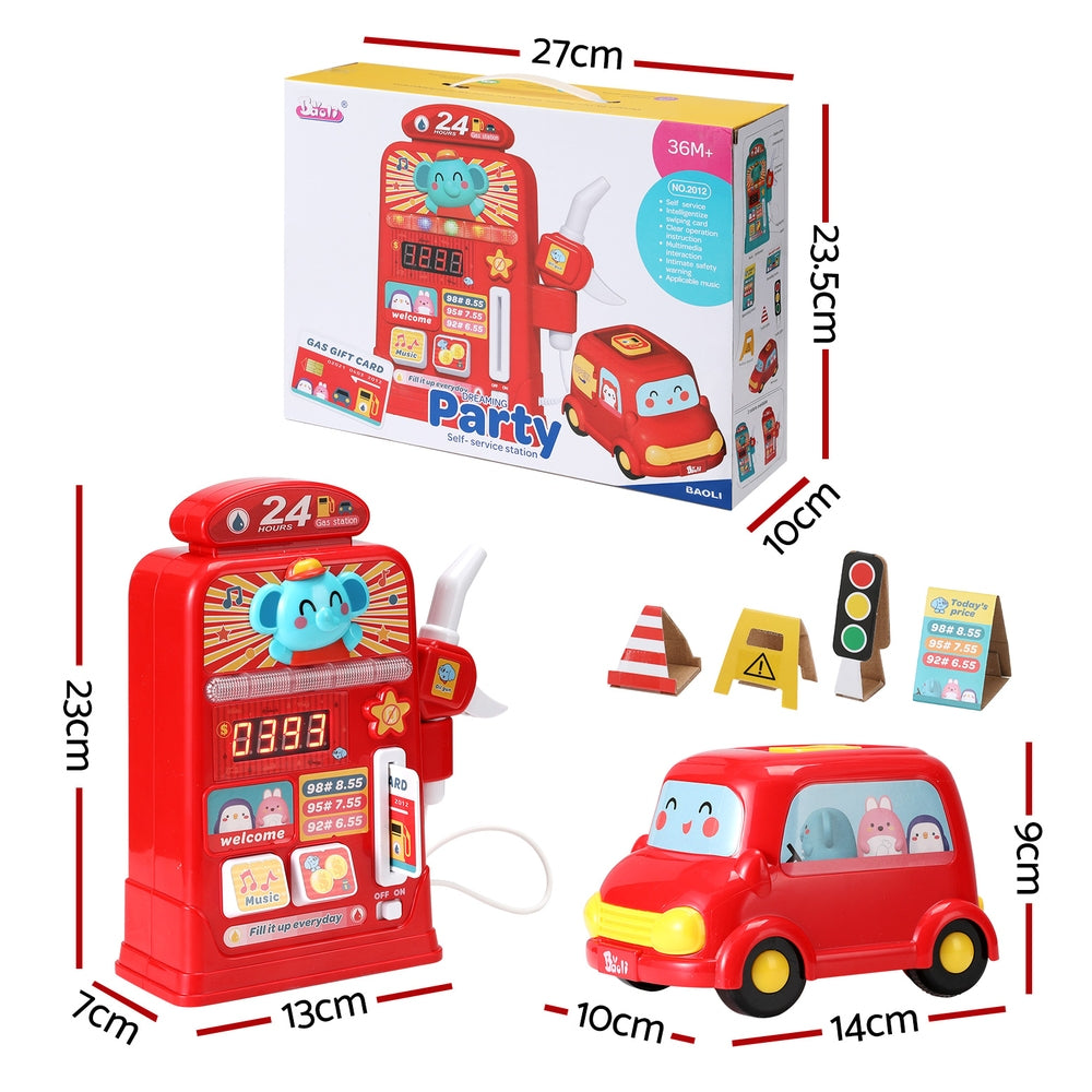 Kids Gas Petrol Station Pumper Pretend Play Toys Car Music Card Playset