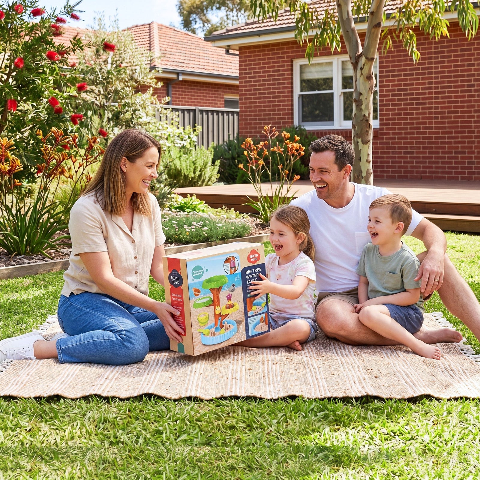 62cm Tree Water Table Kids Sandpit Toys Set with Shovels Molds for Sand Play