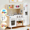 Keezi Kids Wooden Pretend Kitchen Playset with 29pc Cutting Food Set