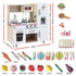 Keezi Kids Wooden Pretend Kitchen Playset with 29pc Cutting Food Set