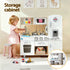 Keezi Kids Wooden Pretend Kitchen Playset with 29pc Cutting Food Set