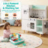 Keezi Kid Pretend Kitchen Wooden Play Sink Playset Dishwasher Toys Green