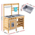 Keezi Kids Kitchen Playset Wooden Play Kitchen Mud Kitchen Toy Kitchen 95cm Tall