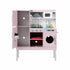 Keezi 102cm Wooden Pretend Kitchen Playset With Apron And Food Set1 Pink