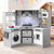 112cm Wooden Pretend Kitchen Playset with Toy Sink & Stove, Grey Colour