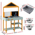 Keezi Kids Mud Kitchen Play Kitchen Toy Kitchen Set with Blackboard 110cm