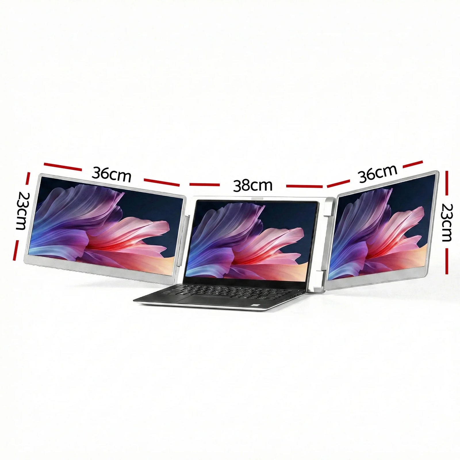 Triple Portable Monitor Laptop Screen Extender 15.6