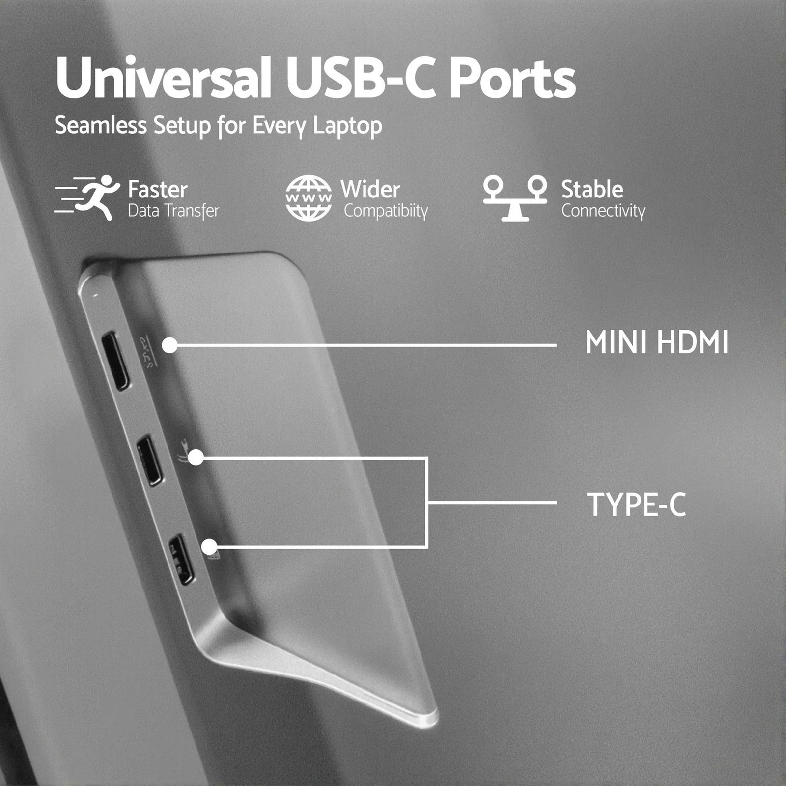 Triple Portable Monitor Laptop Screen Extender 15.6