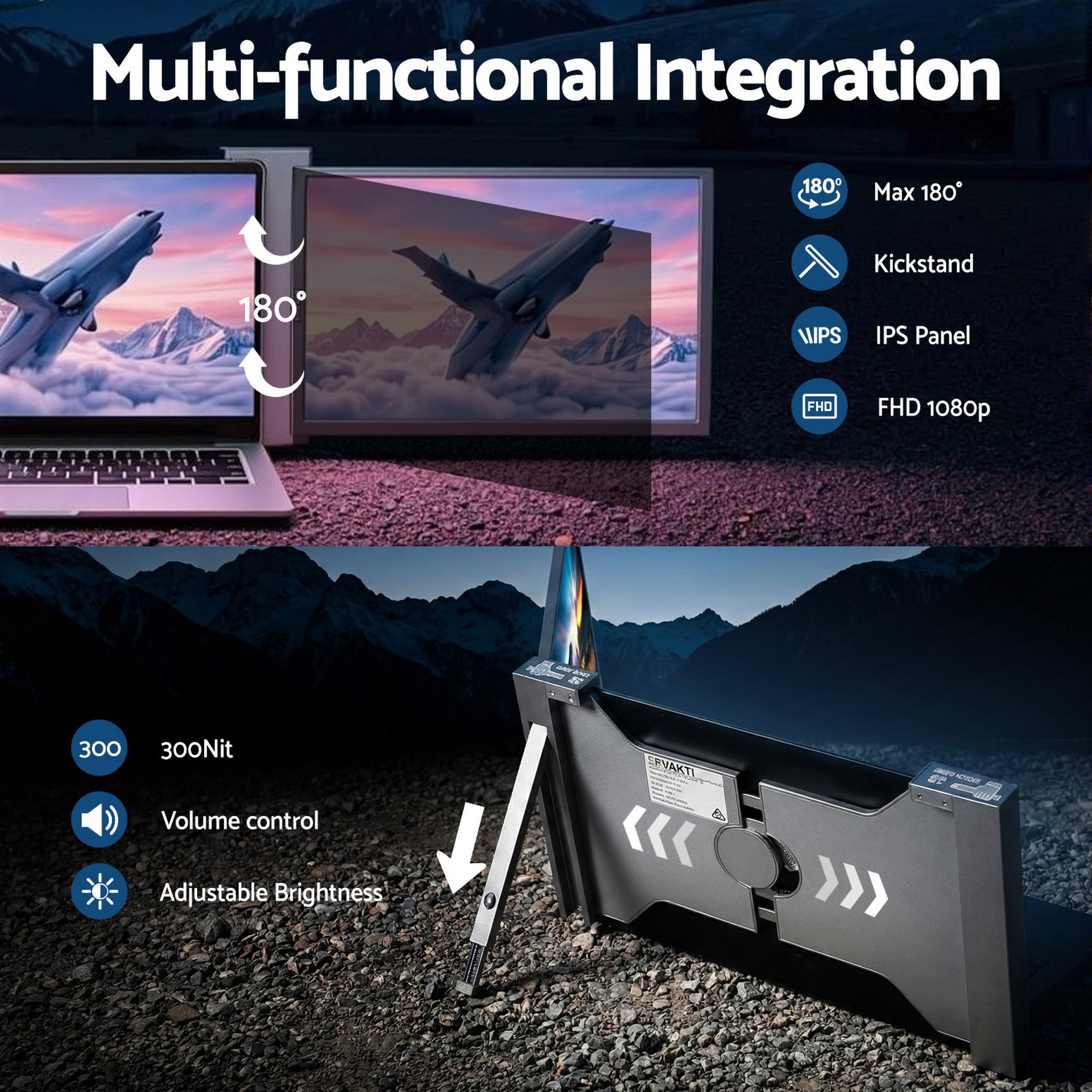 Portable Monitor Laptop Screen Extender Dual Display 1080P IPS USB C