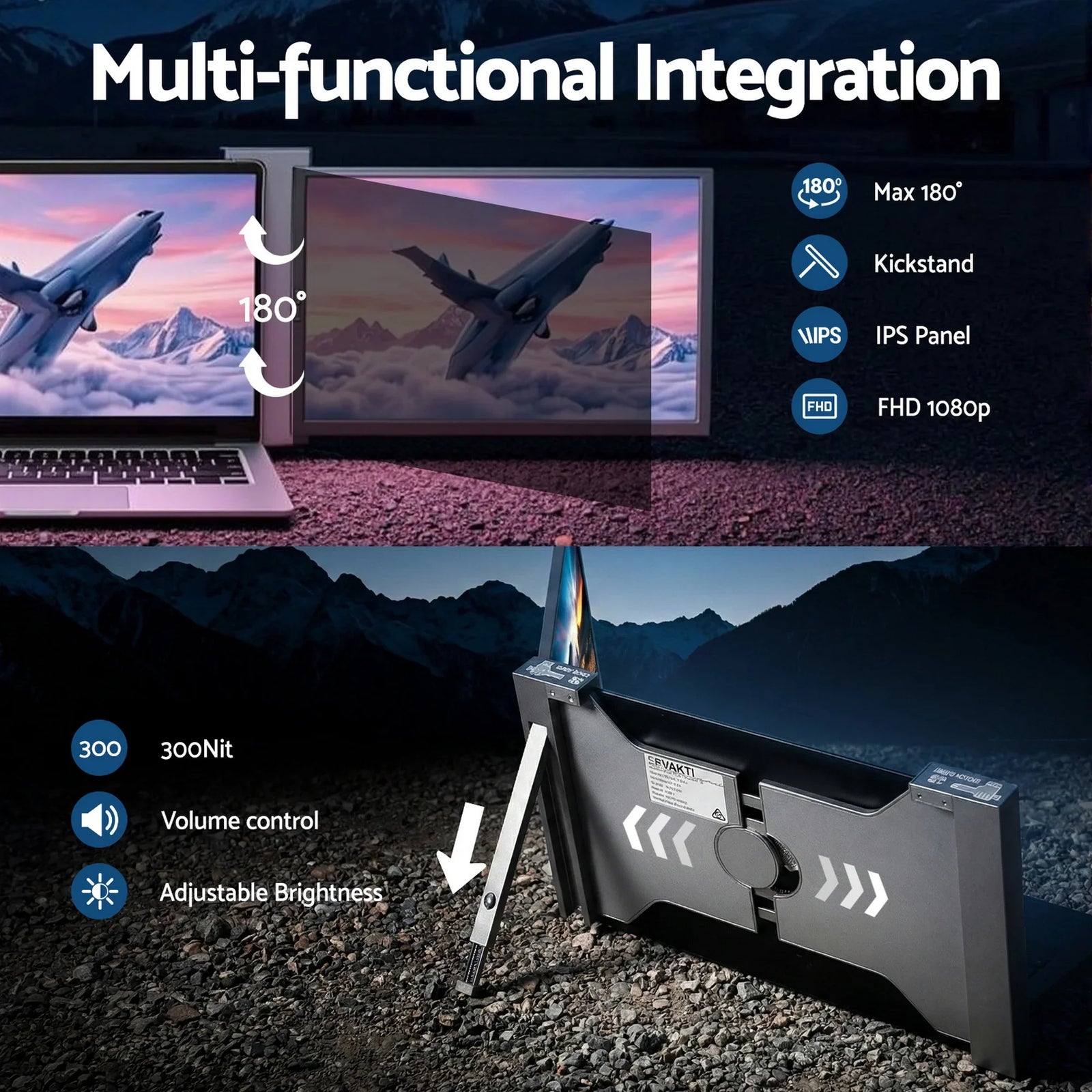 Portable Monitor Laptop Screen Extender Dual Display 1080P IPS USB C