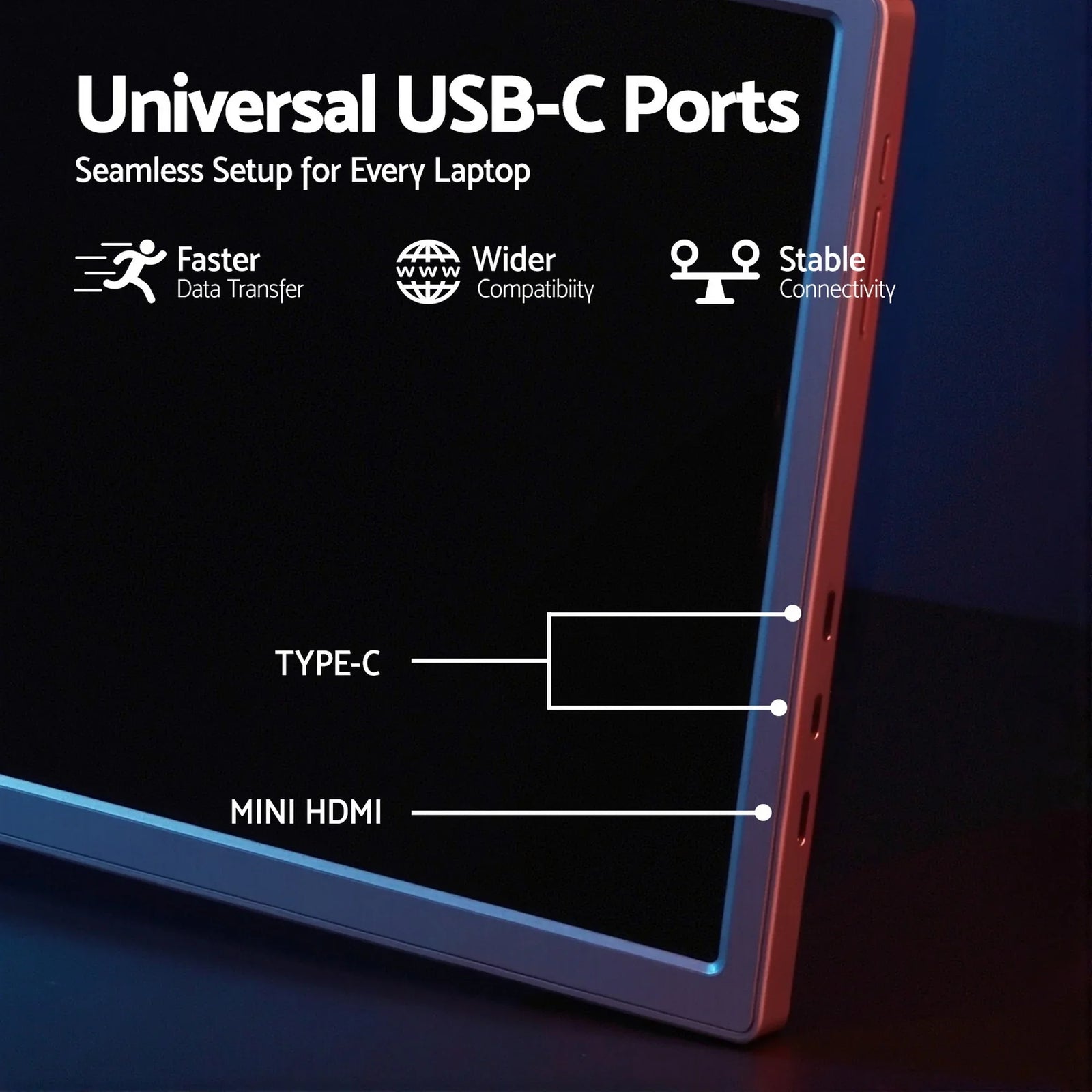 Portable Monitor Laptop Screen Extender Dual Display 1080P IPS USB C