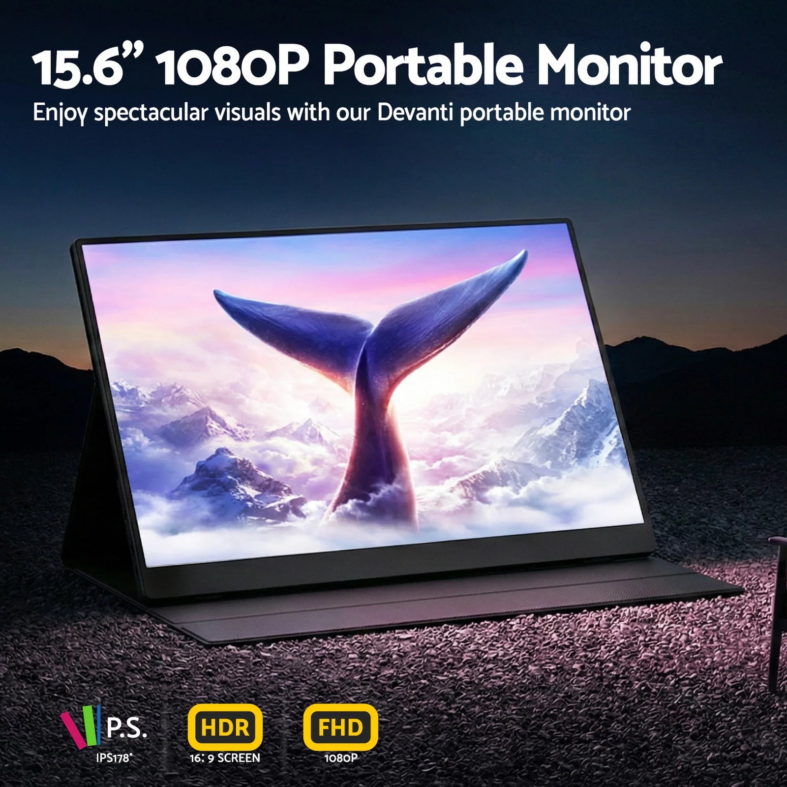 15.6 Inch Portable Monitor FHD 1080P IPS USB-C HDMI Gaming Laptop Screen