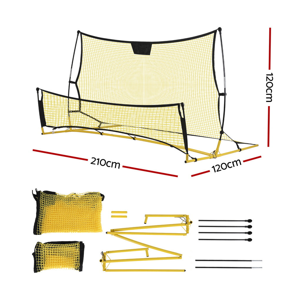 2.1m Football Soccer Net Portable Goal Net Rebounder Sports Training Yellow