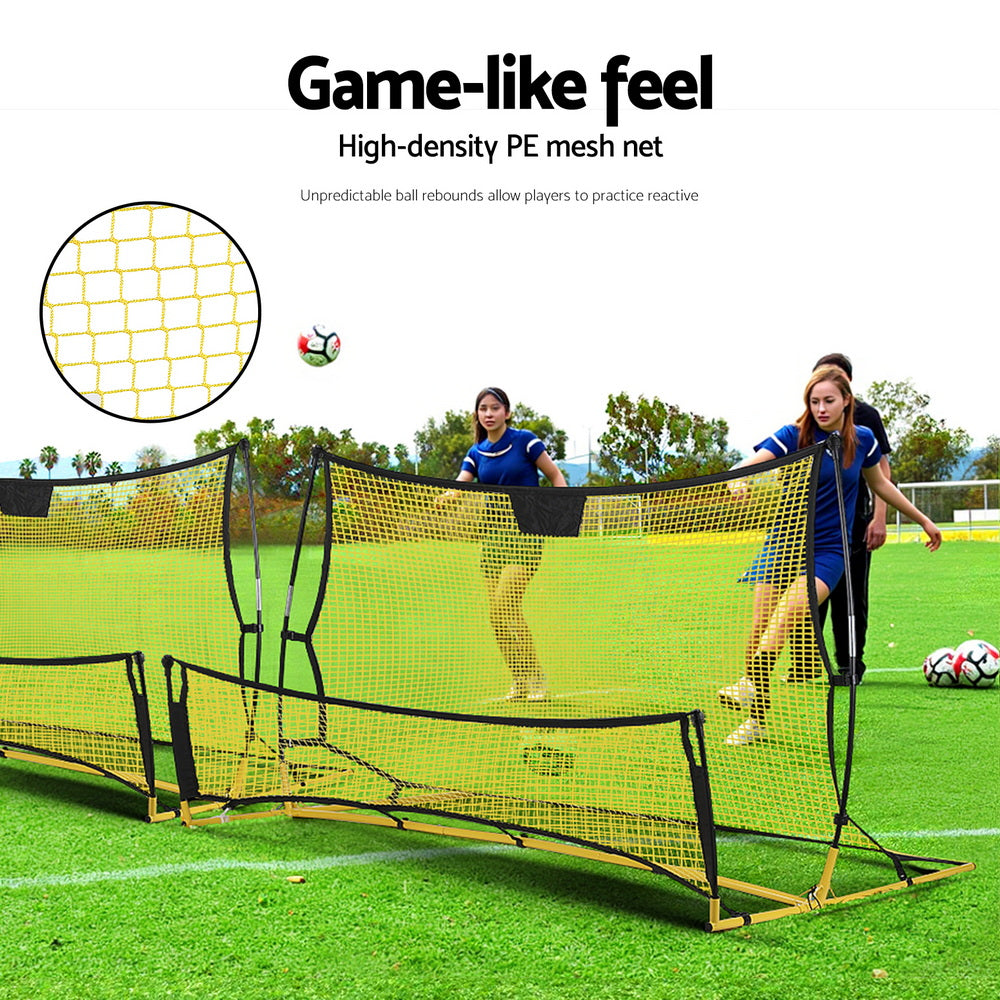 2.1m Football Soccer Net Portable Goal Net Rebounder Sports Training Yellow