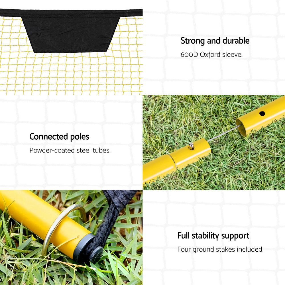 2.1m Football Soccer Net Portable Goal Net Rebounder Sports Training Yellow