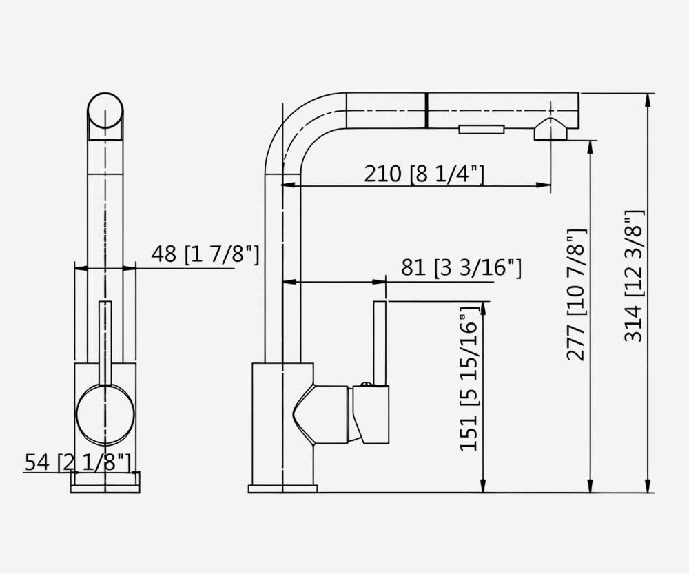 Pull Out Kitchen Tap Brass 2 Modes WELS Approved