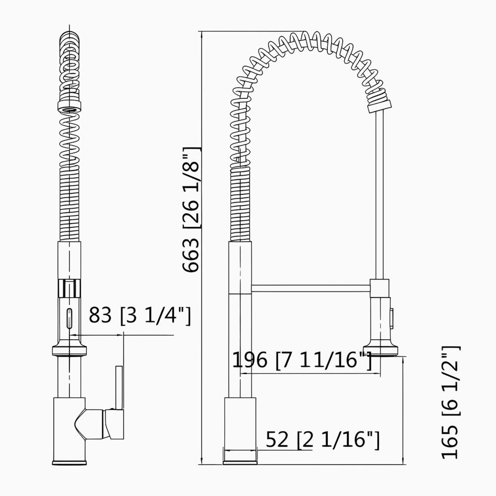 Kitchen Pull Out Tap Brass 2 Modes WELS Approved