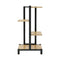 4‑Tier Plant Stand – Metal Zigzag Shelf for Indoor/Outdoor Pots, Black/Oak