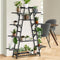 Livsip 12 Shelf Bamboo Plant Stand Black Indoor Outdoor Display Rack