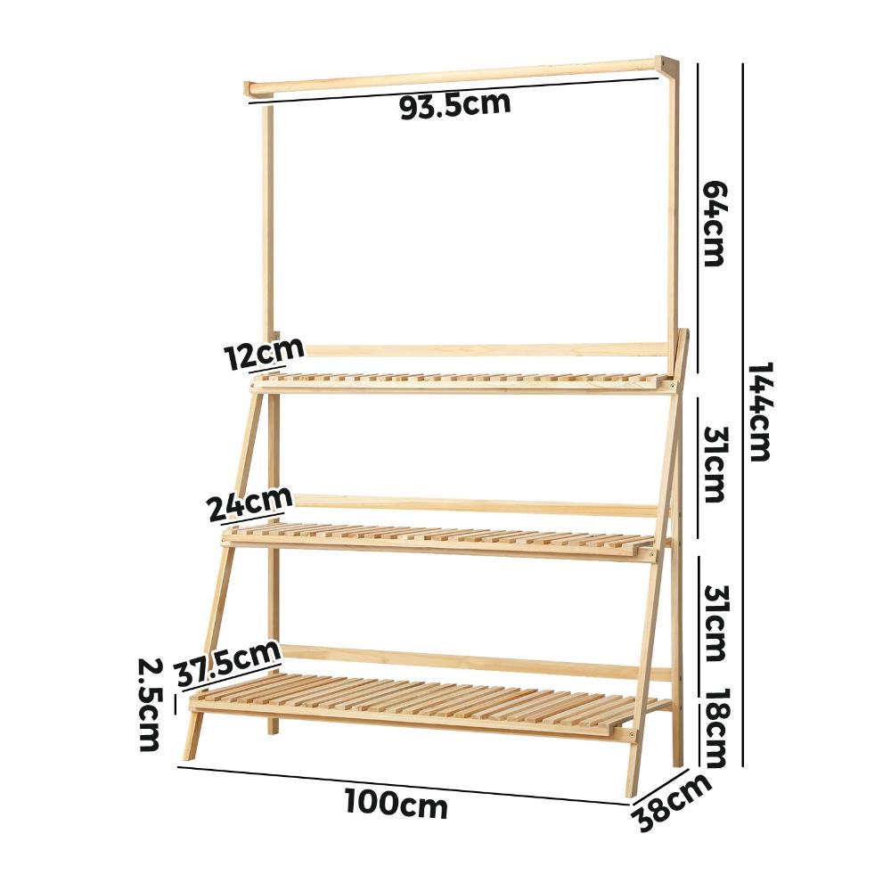 3 Tier Plant Stand Flower Pot Shelf Wooden