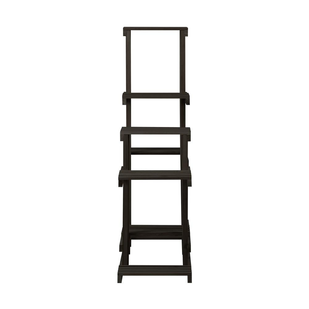 Plant Stand 6 Tiers Wooden Shelving Black