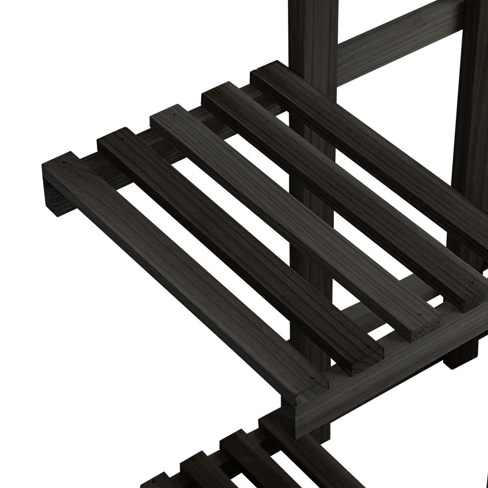 Plant Stand 6 Tiers Wooden Shelving Black