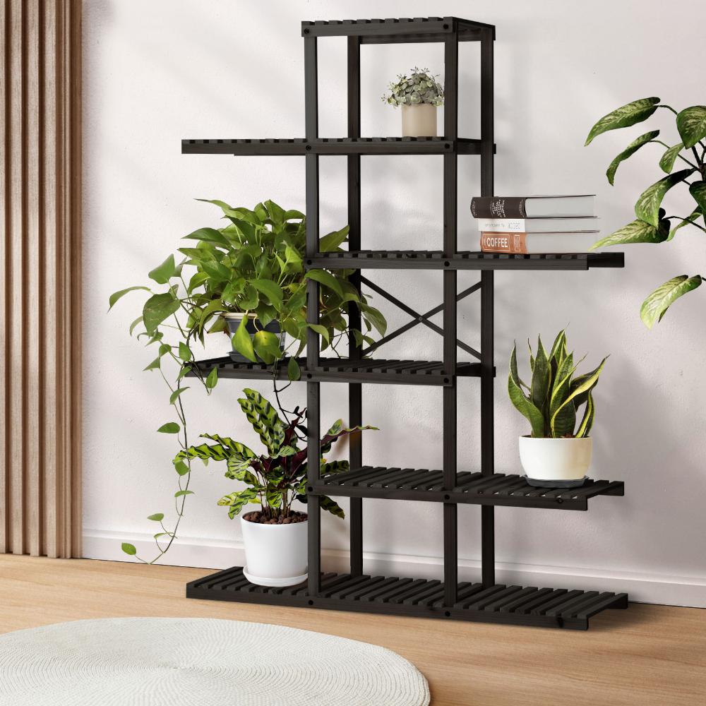 Plant Stand 6 Tiers Flower Pots Rack Black