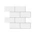 3D Peel and Stick Wall Tiles Self Adhesive Subway Backsplash 10 Sheets, White
