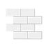3D Peel and Stick Wall Tiles Self Adhesive Subway Backsplash 10 Sheets, White