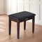 Wooden Piano Bench Stool with Storage PU Leather Cushion Brown Music Seat