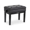 Adjustable Piano Bench Wooden Keyboard Seat Padded Music Chair Black